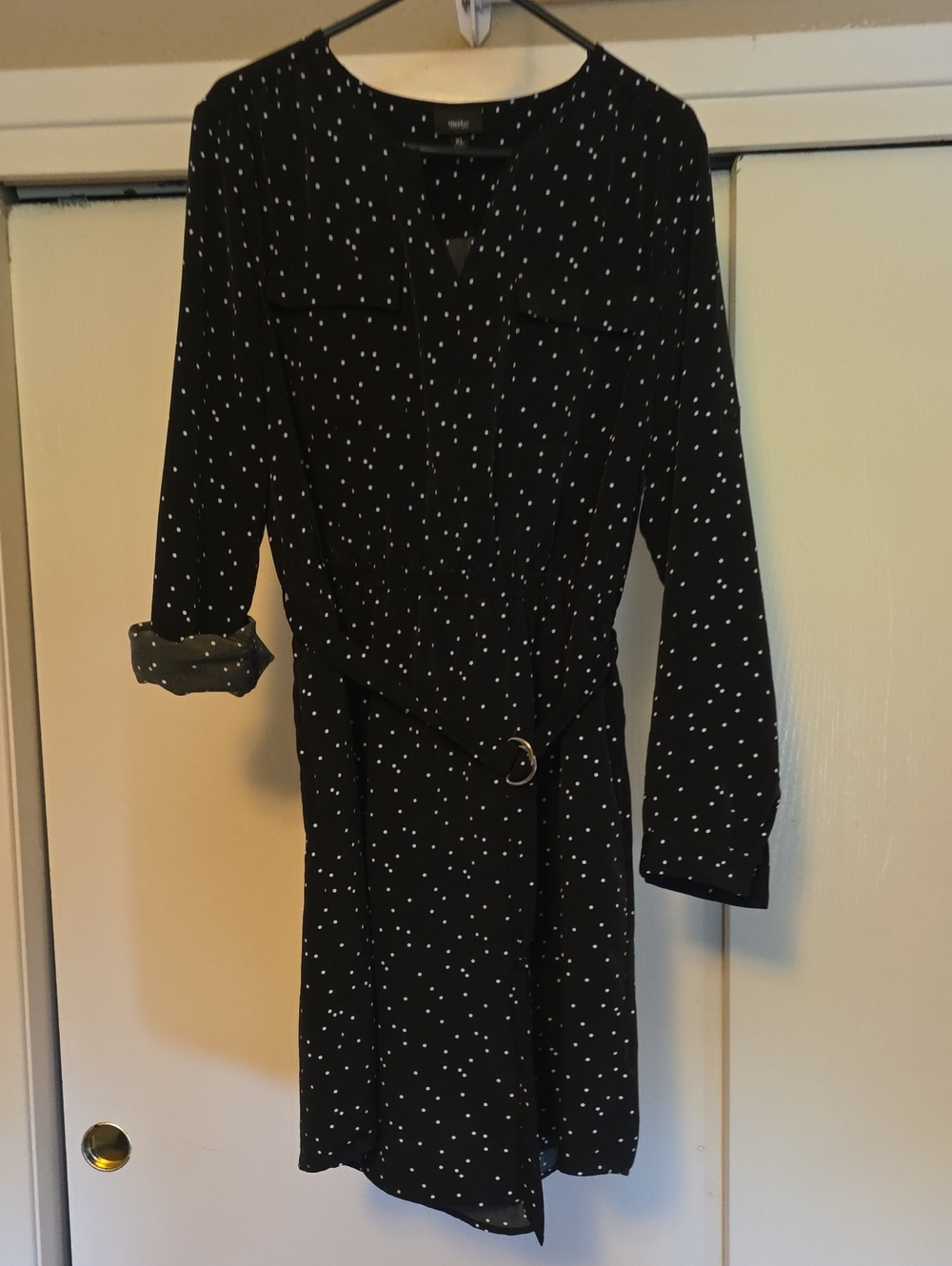 Mossimo Supply Co. Black Dress with White Polka Dots